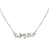 Diamond2deal 14k Two-tone Gold 2 Ct Multi Shape Lab Grown Diamond Pendant Necklace 18" Vvs-vs In Multi