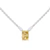 Diamond2deal 14k Two-tone Gold 2.15 Ct Radiant Cut White & Yellow Lab Grown Diamond Pendant Necklace In Multi