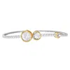 Diamond2deal 925 Sterling Silver Two-tone 3.5 Ct Round Lab Grown Diamond Tennis Bracelet 7" Vvs-vs In Metallic
