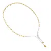 Diamond2deal 14k Two-tone Gold 3.8 Ct Lab Grown Diamond Link Drop Necklace 18" Vvs-vs In Gold