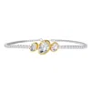 Diamond2deal 925 Sterling Silver Two-tone 3.9 Ct Oval Cut Lab Grown Diamond Tennis Bracelet 7" In Multi