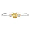 Diamond2deal 925 Sterling Silver Two-tone 4.8 Ct Radiant Cut Yellow & White Lab Grown Diamond Tennis In Metallic