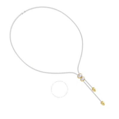 Diamond2deal 14k Two-tone Gold 8.20 Ct Oval Cut Lab Grown Diamond Drop Necklace 18" Vvs-vs In Multi