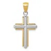 Diamond2deal 14k Two-tone Gold Cross Pendant In Multi