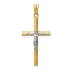 Diamond2deal 14k Two-tone Gold Crucifix Pendant In Multi