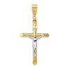 Diamond2deal 14k Two-tone Gold Polished Jesus Crucifix Pendant In Multi
