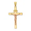 Diamond2deal 14k Two-tone Gold Inri Crucifix Pendant In Multi