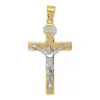 Diamond2deal 14k Two-tone Gold Inri Crucifix Pendant In Multi