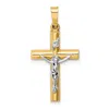 Diamond2deal 14k Two-tone Gold Inri Crucifix Pendant In Multi
