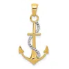 Diamond2deal 14k Two-tone Gold Polished Anchor Rope Pendant In Multi