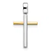 Diamond2deal 14k Two-tone Gold Polished Cross Pendant In Multi