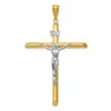Diamond2deal 14k Two-tone Gold Polished Jesus Crucifix Pendant In Multi