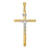 Diamond2deal 14k Two-tone Gold Polished Jesus Crucifix Pendant In Multi