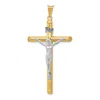 Diamond2deal 14k Two-tone Gold Polished Crucifix Pendant In Multi