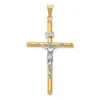 Diamond2deal 14k Two-tone Gold Polished Jesus Crucifix Pendant In Multi