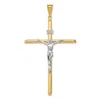 Diamond2deal 14k Two-tone Gold Polished Jesus Crucifix Pendant In Multi