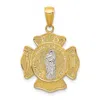 Diamond2deal 14k Two-tone Gold Saint Florian Medal Pendant In Multi