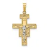 Diamond2deal 14k Two-tone Gold Solid Crucifix Pendant In Multi