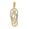 Diamond2deal 14k Two-tone Gold Starfish Flip-flop Pendant In Multi