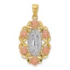 Diamond2deal 14k Two-tone Gold White Rhodium Guadalupe Pendant In Multi