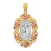 Diamond2deal 14k Two-tone Gold White Rhodium Lady Of Guadalupe Pendant In Multi