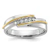 Diamond2deal 14k Two-tone Lab Grown Diamond 5-stone Band Ring 0.16ct Clarity- Vs Color- G-h In Yellow