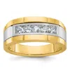 Diamond2deal 14k Two-tone Lab Grown Diamond 5-stone Band Ring 1/2ct Clarity- Vs Color- G-h In Yellow