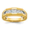 Diamond2deal 14k Two-tone Lab Grown Diamond 5-stone Band Ring 1/2ct Clarity- Vs Color- G-h In Yellow