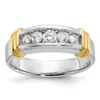 Diamond2deal 14k Two-tone Lab Grown Diamond 5-stone Band Ring 1/2ct Clarity- Vs Color- G-h In Yellow