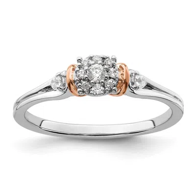 Diamond2deal 14k Two-tone Lab Grown Diamond Engagement Ring 0.16ct Clarity- Vs Color- G-h In Yellow