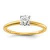Diamond2deal 14k Two-tone Lab Grown Diamond Engagement Ring 1/2ct Clarity- Vs Color- G-h In Yellow
