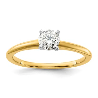Diamond2deal 14k Two-tone Lab Grown Diamond Engagement Ring 1/2ct Clarity- Vs Color- G-h In Yellow