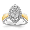 Diamond2deal 14k Two-tone Lab Grown Diamond Engagement Ring 1/2ct Clarity- Vs Color- G-h In Yellow