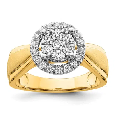Diamond2deal 14k Two-tone Lab Grown Diamond Engagement Ring 1/2ct Clarity- Vs Color- G-h In Yellow