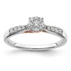 Diamond2deal 14k Two-tone Lab Grown Diamond Engagement Ring 1/5ct Clarity- Vs Color- G-h In Yellow