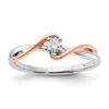 Diamond2deal 14k Two-tone Lab Grown Diamond Wedding Band Ring 0.12ct Clarity- Vs Color- G-h In Yellow