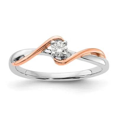 Diamond2deal 14k Two-tone Lab Grown Diamond Wedding Band Ring 0.12ct Clarity- Vs Color- G-h In Yellow
