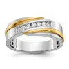 Diamond2deal 14k Two-tone Lab Grown Diamond Wedding Band Ring 0.33ct Clarity- Vs Color- D-e In Yellow