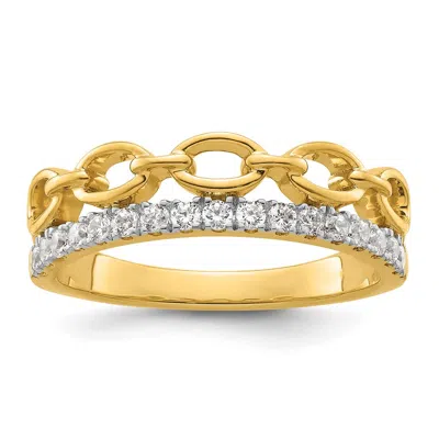 Diamond2deal 14k Two-tone Lab Grown Diamond Wedding Band Ring 0.33ct Clarity- Vs Color- D-e In Yellow