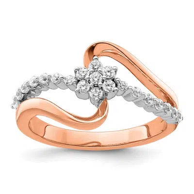 Diamond2deal 14k Two-tone Lab Grown Diamond Wedding Band Ring 0.33ct Clarity- Vs Color- G-h In Yellow