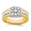 Diamond2deal 14k Two-tone Lab Grown Diamond Wedding Band Ring 0.4ct Clarity- Vs Color- G-h In Yellow