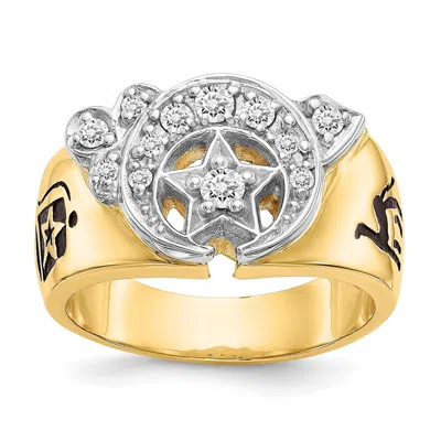 Diamond2deal 14k Two-tone Lab Grown Diamond Wedding Band Ring 0.4ct Clarity- Vs Color- G-h In Yellow
