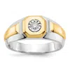 Diamond2deal 14k Two-tone Lab Grown Diamond Wedding Band Ring 1/10ct Clarity- Vs Color- G-h In Yellow