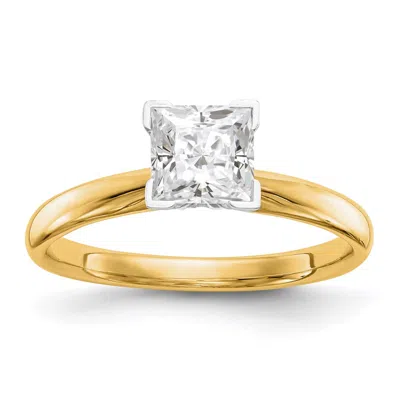 Diamond2deal 14k Two-tone Lab Grown Diamond Wedding Band Ring 1/2ct Clarity- Vs Color- G-h In Yellow