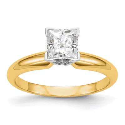 Diamond2deal 14k Two-tone Lab Grown Diamond Wedding Band Ring 1/2ct Clarity- Vs Color- G-h In Yellow