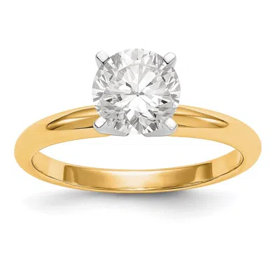 Diamond2deal 14k Two-tone Lab Grown Diamond Wedding Band Ring 1/2ct Clarity- Vs Color- G-h In Yellow