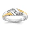 Diamond2deal 14k Two-tone Lab Grown Diamond Wedding Band Ring 1/4ct Clarity- Vs Color- G-h In Yellow