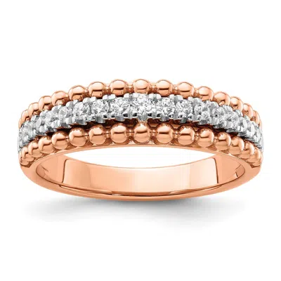 Diamond2deal 14k Two-tone Lab Grown Diamond Wedding Band Ring 1/4ct Clarity- Vs Color- G-h In Yellow