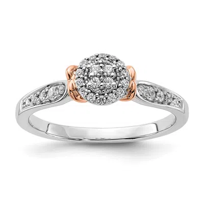 Diamond2deal 14k Two-tone Lab Grown Diamond Wedding Band Ring 1/5ct Clarity- Vs Color- G-h In Yellow
