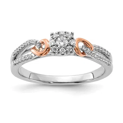 Diamond2deal 14k Two-tone Lab Grown Diamond Wedding Band Ring 1/5ct Clarity- Vs Color- G-h In Yellow